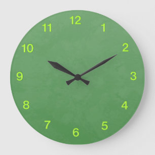 Grande Horloge Ronde Green design with Green Digits Wall Clock