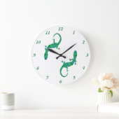 Grande Horloge Ronde Green Gecko (Maison)