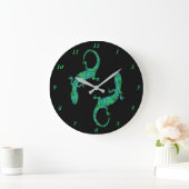 Grande Horloge Ronde Green Gecko (Maison)