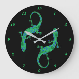 Grande Horloge Ronde Green Gecko