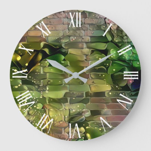 Grande Horloge Ronde Green Gold Wall Art Dream (Recto)