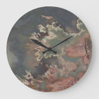 Green Jasper Stone Look Wall Clock