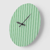 Grande Horloge Ronde Green Olive Blue Stripe Wall Clock (Angle)