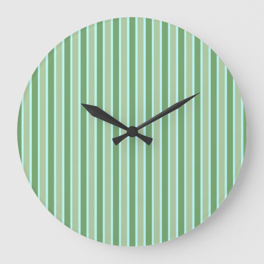Grande Horloge Ronde Green Olive Blue Stripe Wall Clock (Recto)