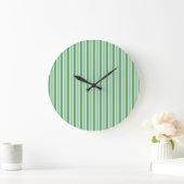 Grande Horloge Ronde Green Olive Blue Stripe Wall Clock (Maison)