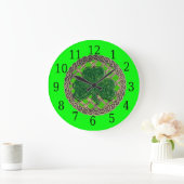 Grande Horloge Ronde Green Shamrock and Celtic Knots (Maison)