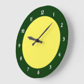 Grande Horloge Ronde Green Trim White Number Clock (Angle)