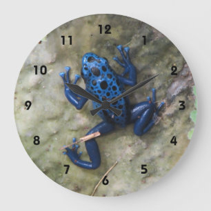 Grande Horloge Ronde Grenouille bleue de dard de poison