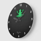 Grande Horloge Ronde Grenouille verte de Kelly (Angle)