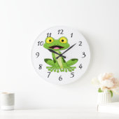 Grande Horloge Ronde Grenouille verte mignonne (Maison)