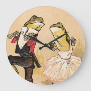 Grande Horloge Ronde Grenouilles vintages de danse