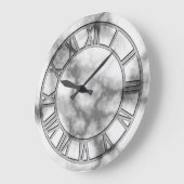 Grande Horloge Ronde Grey Marble Prince Wall Clock (Angle)