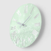Grande Horloge Ronde Grey Mint Silver Glitter (Angle)