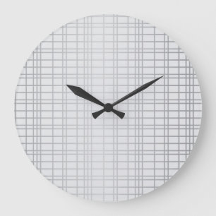Grande Horloge Ronde Grey, modern, simple, cool, trendy grid lines