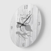Grande Horloge Ronde Grey Owl Wall Clock (Angle)