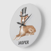 Grande Horloge Ronde Greyhound Dog Illustration (Angle)
