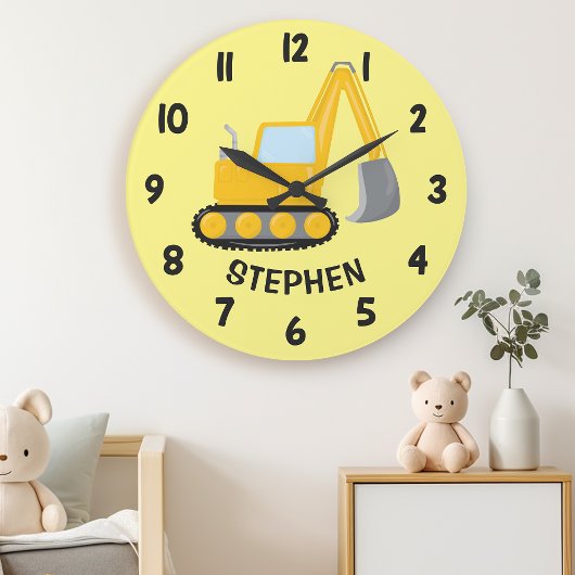 Grande Horloge Ronde Griffe de construction mignonne Creuseur de mur de