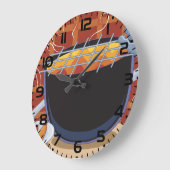 Grande Horloge Ronde Grillades au barbecue avec des tongues et des broc (Angle)