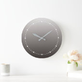 Grande Horloge Ronde Gris Chaud Clair à Tons Profonds (Maison)