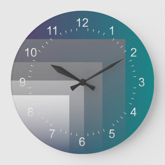 Grande Horloge Ronde gris pourpre turquoise (Recto)