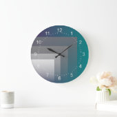 Grande Horloge Ronde gris pourpre turquoise (Maison)