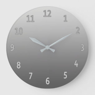 Grande Horloge Ronde Gris simple dégradé