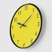 Grande Horloge Ronde Gris sur Jaune (Angle)