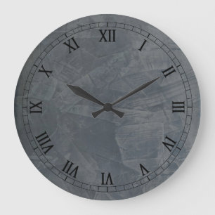 Grande Horloge Ronde Gris Uni