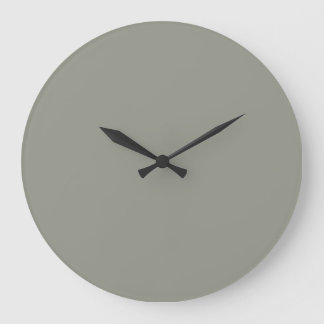 Grande Horloge Ronde Gris vert uni couleur À feuillage persistant broui