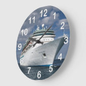 Grande Horloge Ronde Gros bateau de croisière blanc (Angle)
