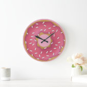 Grande Horloge Ronde Gros Donut rose (Maison)