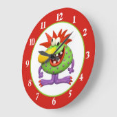 Grande Horloge Ronde Gros monstre à nez jaune (Angle)