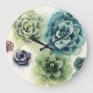 Grande Horloge Ronde Groupe de succulents