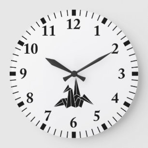 Grande Horloge Ronde Grue en papier