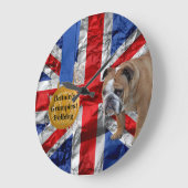 Grande Horloge Ronde Grumpy English Buldog Acrylique   (Angle)