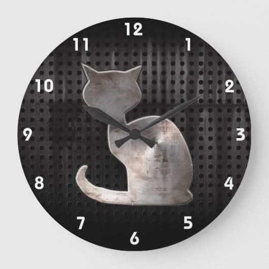 Grande Horloge Ronde Grunge Cat (Recto)
