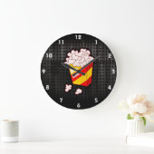 Grande Horloge Ronde Grunge Popcorn (Maison)