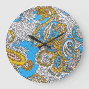 Grande Horloge Ronde Grungy Ornement psychédélique islamique Grungy