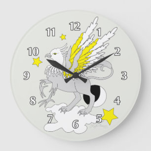 Grande Horloge Ronde Gryphon ou jaune de griffon