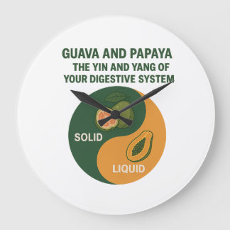 Grande Horloge Ronde Guava et Papaya : Le Yin et le Yang de la digestio