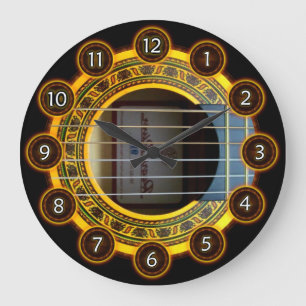 Grande Horloge Ronde Guitare flamenco par rafi talby