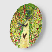 Grande Horloge Ronde Gustav Klimt Garden with Chickens (Angle)