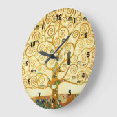 Grande Horloge Ronde Gustav Klimt L'Arbre De Vie Art Nouveau Vintage (Angle)