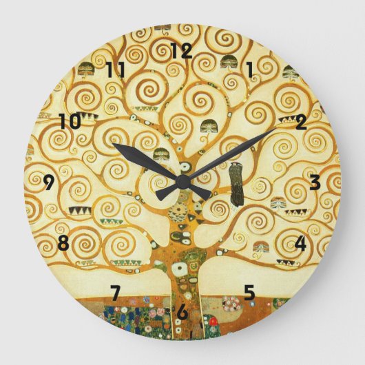 Grande Horloge Ronde Gustav Klimt L'Arbre De Vie Art Nouveau Vintage (Recto)