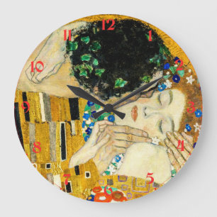 Grande Horloge Ronde Gustav Klimt - Le baiser / Saint Valentin
