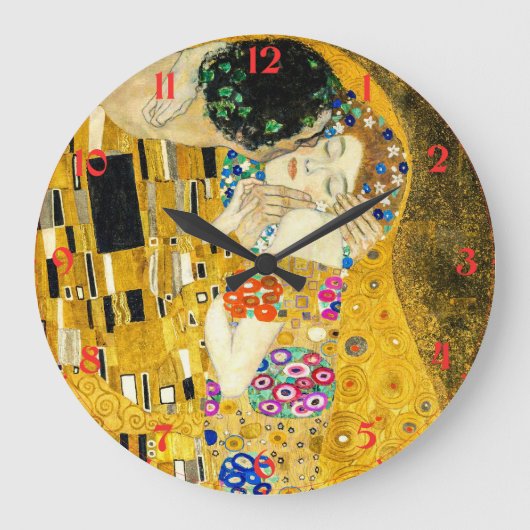 Grande Horloge Ronde Gustav Klimt - Le baiser / Saint Valentin (Recto)