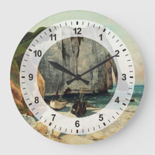 Grande Horloge Ronde Gustave Courbet   les falaises d'Etretat, le port