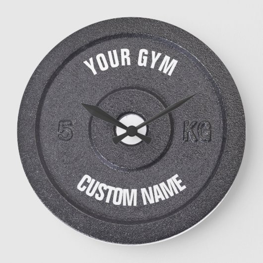 Grande Horloge Ronde Gym Owner ou utilisateur Funny Clock (Recto)