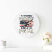 Grande Horloge Ronde Gymnaste préféré m'appelle Papa Patriotique Vintag (Maison)