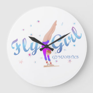 Grande Horloge Ronde Gymnastics - Bloc d'une seule Girl